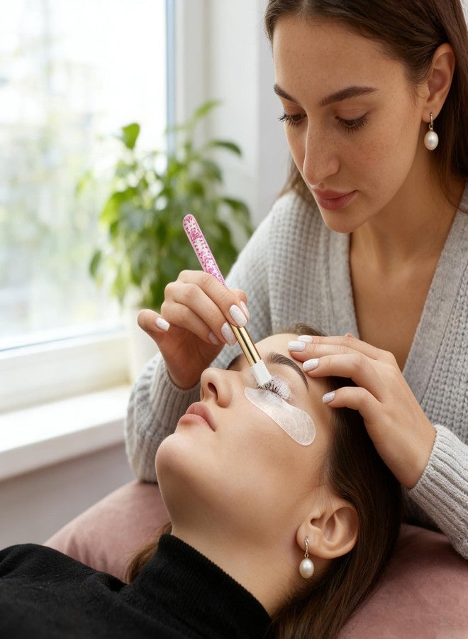 مجموعة فرش شامبو الرموش من أوقكلين، 80 قطعة، 40 فرشاة تنظيف رموش كريستالية لامعة مع 40 فرشاة تنظيف عميقة لمسام الأنف مصنوعة من أنابيب بلاستيكية لتنظيف الوجه (4 ألوان) - Image 5